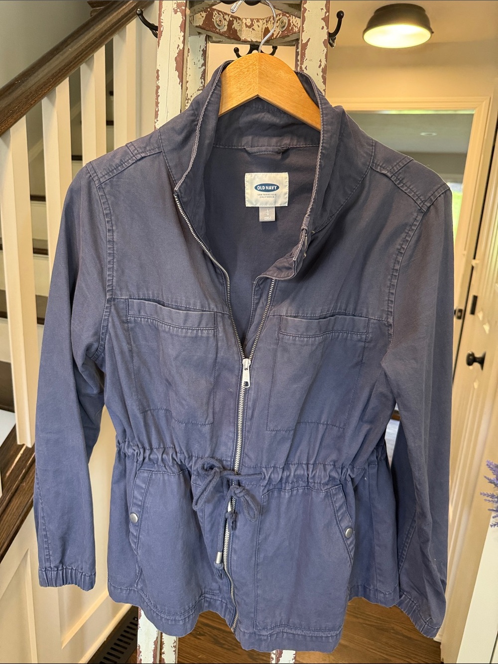 Old Navy Blue Drawstring Waist Utility Jacket
